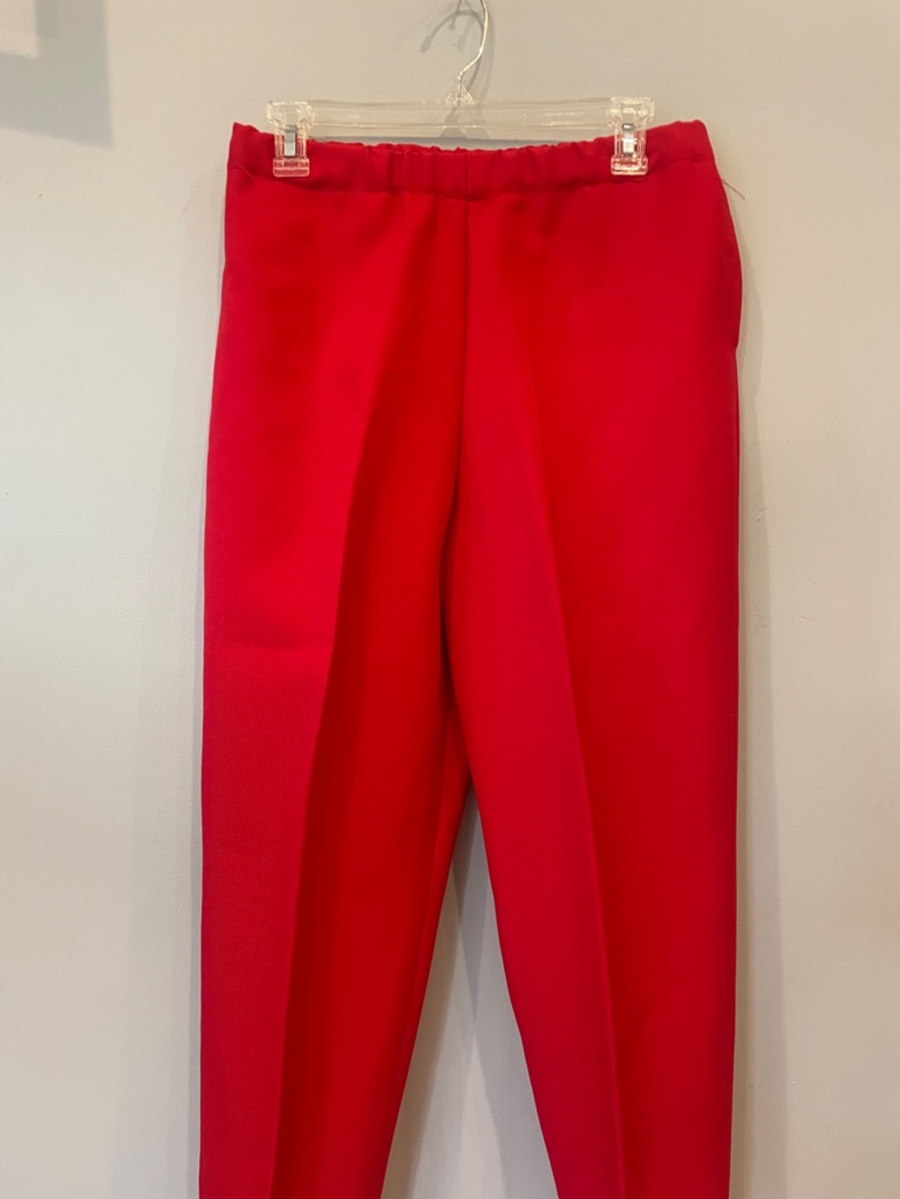 Bright Red elastic band handmade ladies Pants like new
